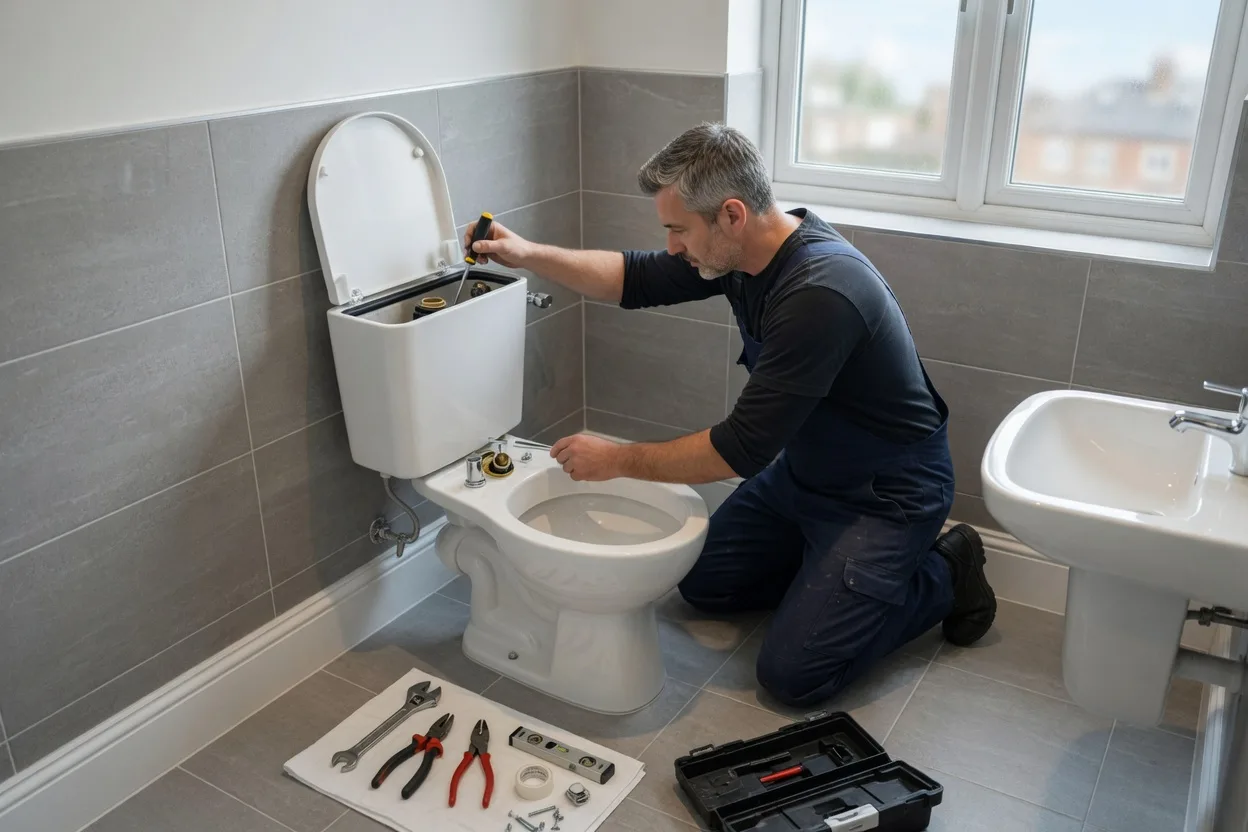 London plumber completing an emergency repair